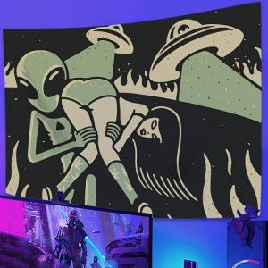 VIKAMA Sci-Fi Alien UFO Tapestry—Perfect as a Headboard Backdrop for Bedrooms or Wall Decor for Dorm Rooms