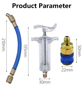 Bộ Dụng Cụ Bơm Dầu Và Thuốc Nhuộm Điều Hòa Ô Tô 30ml Với Bộ Chuyển Đổi Khớp Nối Nhanh Phía Thấp R-134a Chống Nổ Dùng Cho Hệ Thống Điều Hòa Không Khí Ô Tô