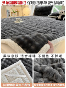 Thickened Fleece Rabbit Fur Velvet Winter Bedding Set Single Person Dormitory Three-piece New Style Milk Velvet Blanket