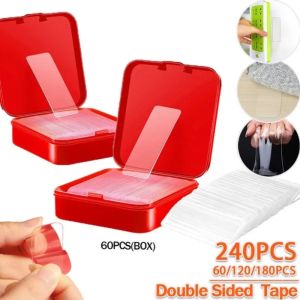 60/120/240pcs of Spring Festival Couplet Double-sided Tape Can Be Reused PVC Transparent Patch Double-sided Tape Waterproof and Traceless Tape Wall Sticker