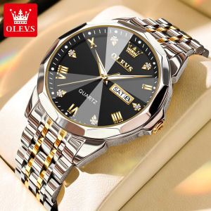 OLEVS Men Watch Waterproof 2024 New Luxury Fashion Casual Calendar Quartz Watch Diamond Luminous Stainless Steel Watch Gift