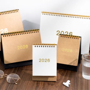 Journal GO Portable Simplified Standing Calendar 2026 Page Flip Desktop Ornament Check-in Planner Calendar School Office Supply