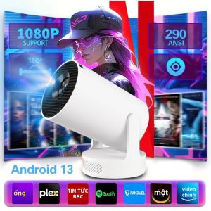 Máy Chiếu HY300 Ultra 8K Android 14 290ANSI 2.1 Wifi6 Kép BT5.0 1080P 1280x720P Rạp Chiếu Phim Gia Đình Máy Chiếu LED Di Động Ngoài Trời