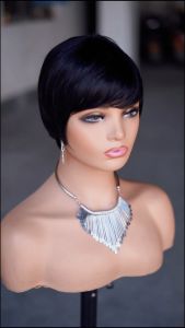 100% Human Hair Wig Pixie Cut Wigs Full Machine Wig Short Hair Wig Cheap Human Hair Wigs For Woman