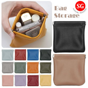 🇸🇬【SG stock】Coin Purses Pouches Coin Pouch Coin Pocket Automatic Closing Coin Pocket Fashion PU Leather Earphone Storage Bag Coin Pocket Purse Mini Wallet Key Organizer bag Money Change Pouch Jewelry Organizer Bag Women Man Credit Card Holder