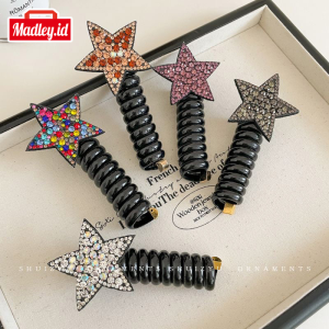 MAdley Aksesori Rambut Spiral Bintang Berkilau - Sentuhan Fashion Korea yang Anggun JPT24