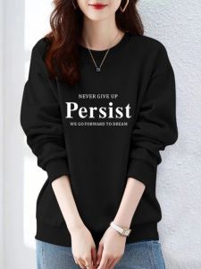 round Neck Sweatshirt T-Shirt Womens Long Sleeve Thin Loose Autumn Tops 2024 New Arrival Womens Spring & Fall Outer Wear Bottoming Shirt