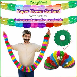 C.N. Rainbow Compression Flower Garland Birthday Party New Year Festival Christmas Decorate Fun Game Gifts