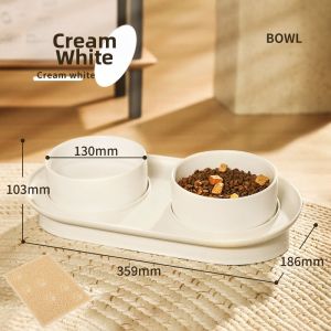 CARNO | Ceramic Slanted Anti-Tip Double Cat & Dog Bowl