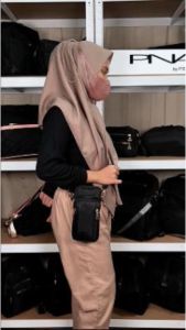 Peonia PNA INJOO Water Resistant Tas HP Kecil  Selempang Wanita  Elegant Outdoor Sling Bag Anak Remaja Perempuan Crossbody Travel Shoulder Trendy Fashion Cewek Casual Pesta Style