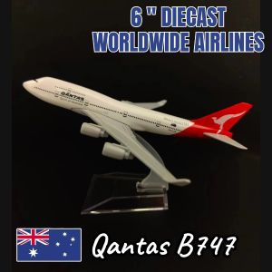 Metal Diecast Aircraft Model 6 Inches Scale Airbus Boeing 320 380 737 777 ATR Aviation Miniature Art Replica Kid Fidget Boy Toy
