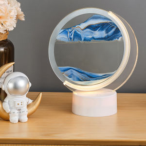 LED Quicksand Night Light with 7 Colors USB 5V Moving Sand Art Table Lamp 3D Sandscape Hourglass Bedsides Lamps Home Decor Gift