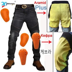 Quần Lót Nam Màu Xanh Kevlar Đi Xe Máy Quần Jean Chống Cháy Aramid Quần Đi Xe Máy Thông Thường Motocross Bảo Vệ Đầu Gối Có Thể Đeo Được Hi-03