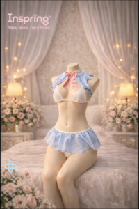 Sweet Blue & White Ruffle Sleepwear Set | Cute Cosplay Nightwear