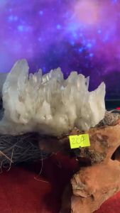 Bụi tinh thể đá thạch anh pha lê Lemurian tự nhiên năng lượng Vũ Trụ 204 CÓ TẶNG KÈM ĐẾ