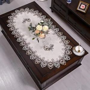 Coffee Table Cloth Tablecloth Lace Table Mat American Dining Table Mat Fabric Nordic Style Coffee Table Mat Light Luxury Internet Celebrity Tablecloth Oval