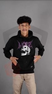 Dezirose Pullover Hoodie Morte Skull Hitam Fleece Tebal Premium Distro (Pria & Wanita)