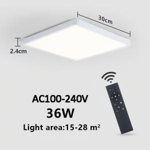 Modern Ultrathin Ceiling Lamp Square 36W Dimmable Remote Control Dimmable 100-240V Ceiling Light Fixtures Bedroom Living Room