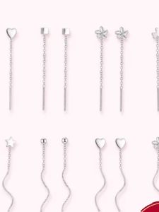 Hoa Tai Hạt Bạc Nguyên Chất S925 Cho Nữ Hoa Tai Tua Rua Chín Ngôi Sao Hoa Tai Trang Trí Tai Khoan Thanh Lịch Phụ Kiện Thời Trang