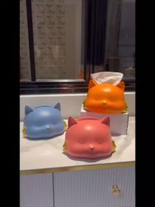 IMU Tempat Tisu Kucing Pajangan Kotak Tisu Aesthetic Tissue Box Hiasan Aksesoris Tempat Tisu Estetik