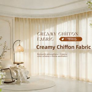 SHELIANKE | Privacy Sheer Curtain Creamy Style Minimalist Sheer Window Curtain