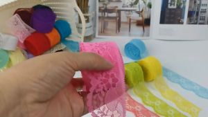 Renda Zipper Isi 10 Yard & Renda Stretch Karet Lebar 4cm