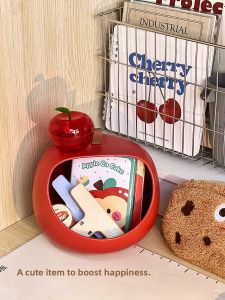 Cute Apple Stationery Storage Box Student Dormitory Desktop Essential Item Creative Storage Box for Tape Notebook Miscellaneous Items