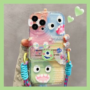 Realme True Me 11 GT Neo5SE V20 Silicone Protective Case with Strap Full Cover Monster Design Anti-Fall XT Protection