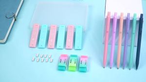Cute Mechanical Pencil Set 6 Pastel Mechanical Pencils 0.5 0.7mm 120 HB Leads 3 Erasers 9 Eraser Refills Aesthetic School Supply