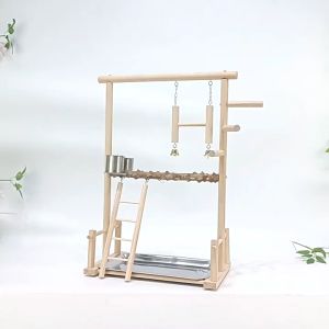 เลือก "แท่นชิงช้าไม้ ขนาดใหญ่ 2 ชั้น แท่นชิงช้านก คอนยืนน สนามเด็กเล่นนก ใช้สำหรับฝึกนก คอนฝึกนกพกพา เซตคอนนก พร้อมชิงช้าและบันได