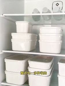 350/700/800ml White Frozen Meat Storage Boxes Transparent Refrigerator Food Fresh-keeping Box with Lid Sub-Packed Crisper Container Boxes Kitchen Fruit Vegetable Meat Sealed Food Organizer Box