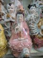 เจ้าแม่กวนอิมนั่งประทานพรสีชมพูงานเซรามิคสูง10นิ้ว. 