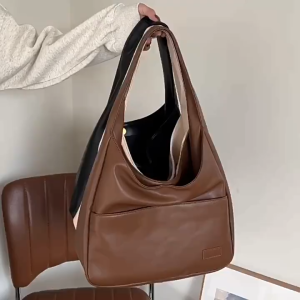 [READY TO SHIP] OLLIE Large Capacity Bag Retro New Casual School Bag Should Tote Bag PU Leather