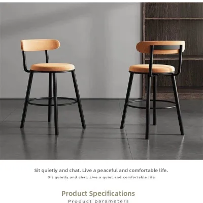 ZHENTAIYUAN | Modern Simple Iron Bar Stool Backed