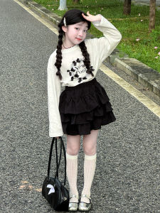 ZIRUIBABA | Stylish Spring and Autumn Korean-Style Set for Girls Cake Skirt
