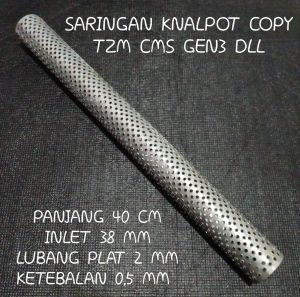 SARINGAN FULL KNALPOT COPY TZM CMS GEN3 DLL INLET 38 MM LUBANG PLAT 2 MM PANJANG 40 CM