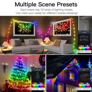 LED Garland Curtain Fairy Lights USB APP Control String Lamp for Bedroom Xmas Tree Holiday Birthday Party Ornament