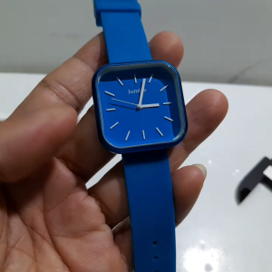 Đồng hồ nữ thời trang jumble mặt vuông 36x36mm dây cao su second hand si Nhật