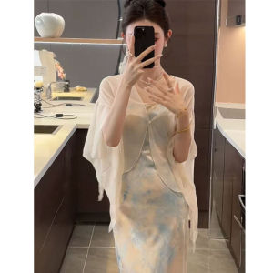 New Chinese Style Ancient Wind Sun Protection Clothing Women Summer with Halter Skirt Shoulder Shawl Thin Outerwear Coat