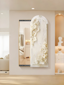 HAOJIUBUJIAN | Decorative Hidden Full-length Mirror Cream Style Slide-in