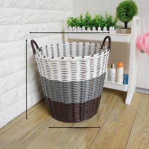 Large Capacity Laundry Hamper Toy Storage Basket Trendy Ins Style Dirty Clothes Basket Rural Style Handmade Family Use