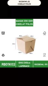 Rice Box laminasi craft 290 grm (ISI 25 PCS--RB1K2)