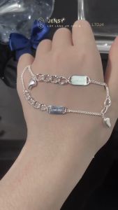 Lắc Tay Đôi Bạc 925 Cao Cấp JENSY "Our Whisper" LTDJ4 Khắc Tên Theo Yêu Cầu Vòng Tay Cặp Đôi Bạc