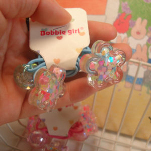 Cute Colorful Flower Hair Ties for Girls Kindergarten Children Double Tail Braid Hair Bands Sweet Style Unbranded Hair Accessories