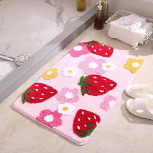 VIKAMA Simple And Fresh Small Flower Carpet Plush Skin-Friendly Bathroom Absorbent Foot Mat Entrance Door Mat Home Decoration