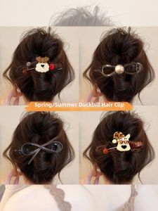 NING ZHOU | Large Elegant Bow Clamp Duck Bill Hair Clip