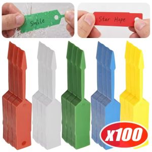 100Pcs Disposable Waterproof Synthetic Paper Loop Label Self-Locking Arrow Car Key Tag Vehicle Key Label Smooth Writable Key Tag