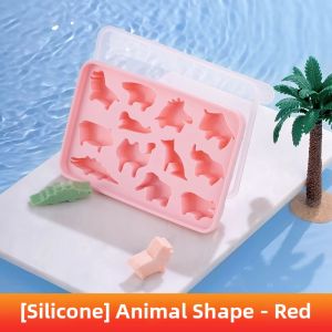 Food Grade Silicone Ice Tray Tea Flower Home Use Ice Cube Maker with Lid for Refrigerator Ice Cream Auxiliary Food Storage