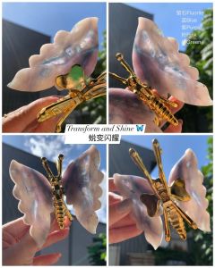 🦋Blue Fluorite Butterfly✨🦋蓝萤石蝴蝶✨akik fluorite rama-rama natural crafted batu cantik