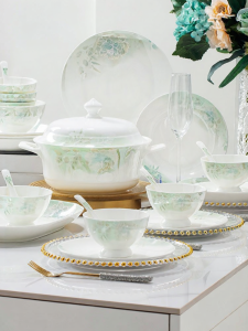 YICHEN | Bộ Bàn Ăn Sứ Trung Quốc Đẹp Jingdezhen cho Gia Đình